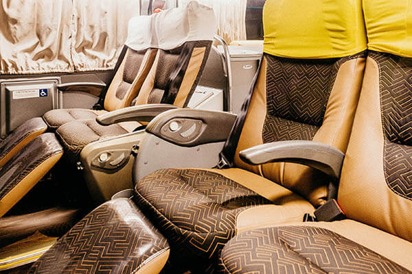 bus with reclining seats